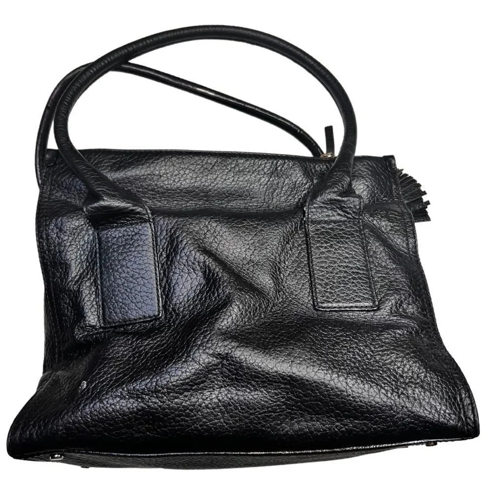Kate Spade Black Pebbled Leather Tote with Tassel